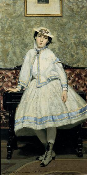 Alaide Banti en robe blanche, 1866, Giovanni Boldini