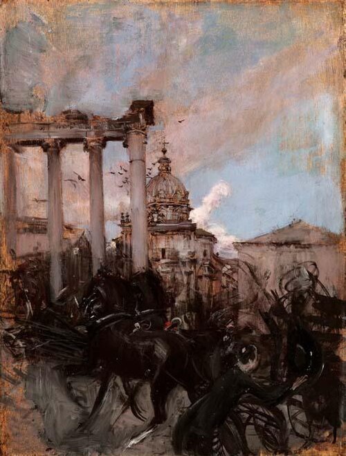 The Roman forum in Rome, 1911, Giovanni Boldini