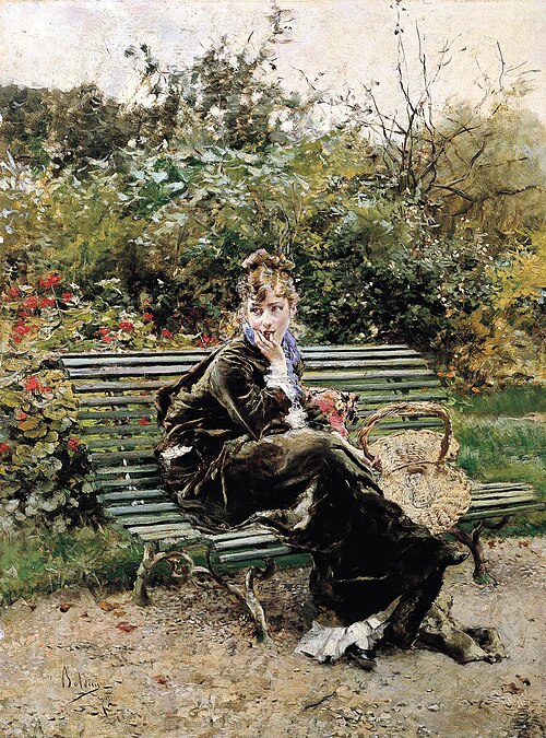 Sur un banc au Bois, 1872, Giovanni Boldini