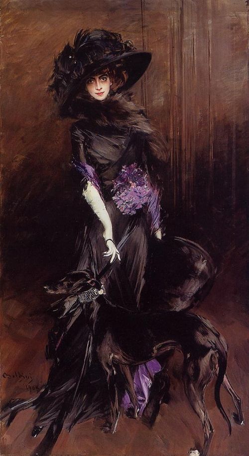 Luisa Casati (1881-1957) with a greyhound, 1908, Giovanni Boldini