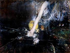 Arm with vase of flowers, 1910, Giovanni Boldini