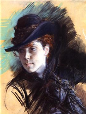 Girl in a Black Hat, 1890, Giovanni Boldini