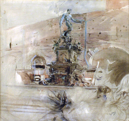 La fontana del Nettuno a Bologna, 1910, Giovanni Boldini