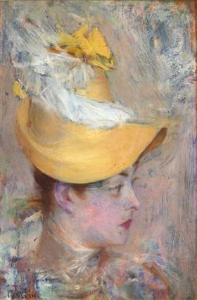 Head of a Lady with Yellow Sleeve, 1890, Giovanni Boldini