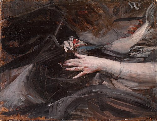 Sewing hands of a woman, 1906, Giovanni Boldini