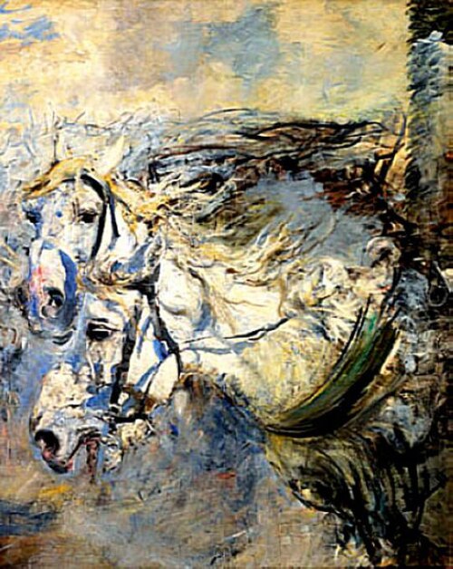 Two White Horses, 1881, Giovanni Boldini