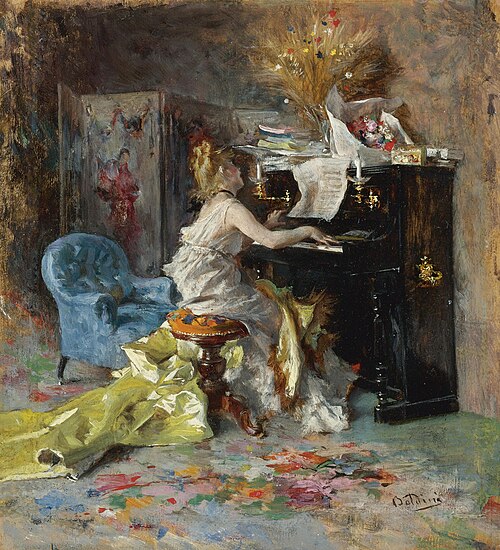 Woman at the piano, 1870, Giovanni Boldini