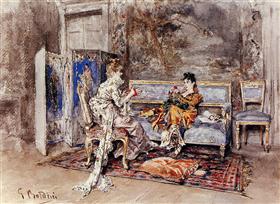The conversation, 1870, Giovanni Boldini