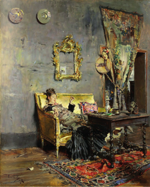 Berthe smoking, 1874, Giovanni Boldini