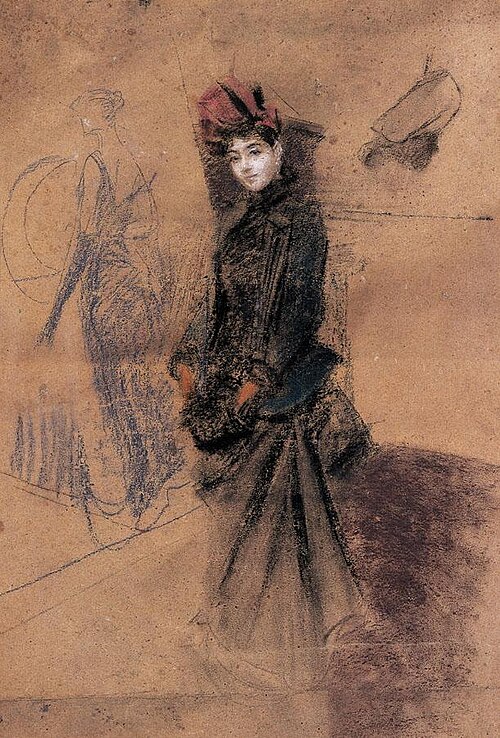 Il cappello di velluto rosso, , Giovanni Boldini
