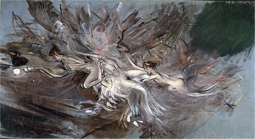 Nymphs in the moonlight, 1909, Giovanni Boldini