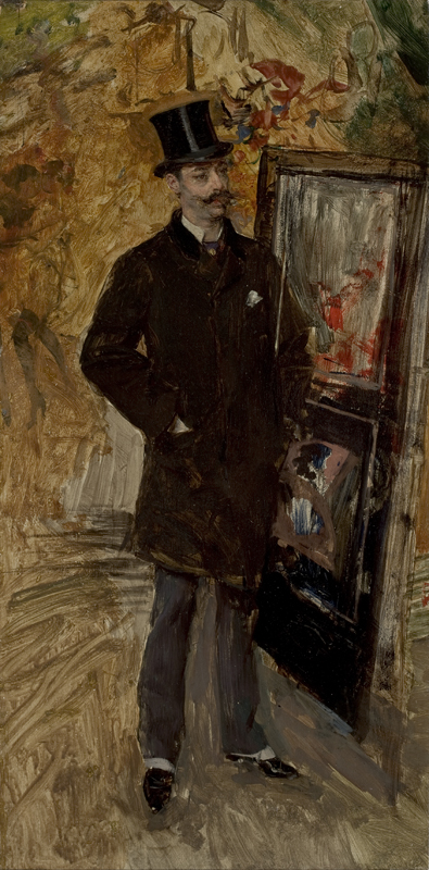 Retrato de homem com cartola: o poeta Hanvin, o homem do fígaro, 1887, Giovanni Boldini