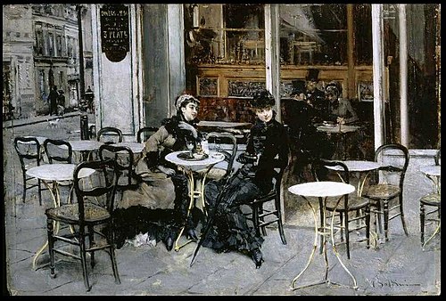 Conversation at the Café, 1879, Giovanni Boldini