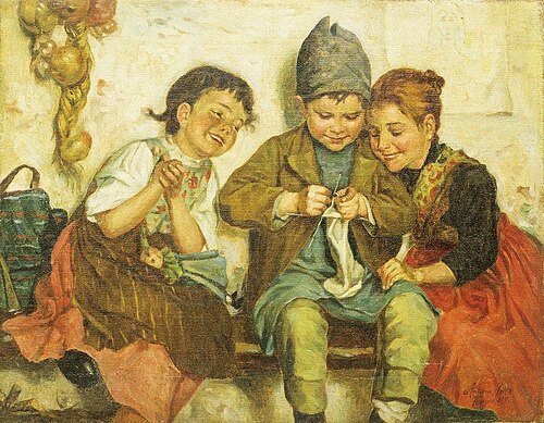 Three children, 1897, Antonio Rotta