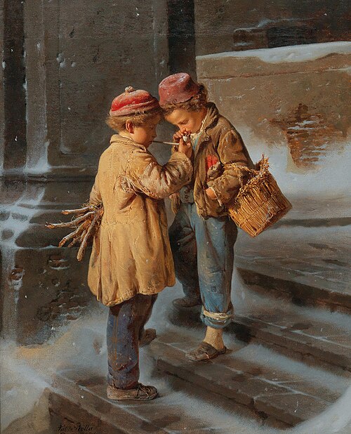 The young smokers, 1866, Antonio Rotta