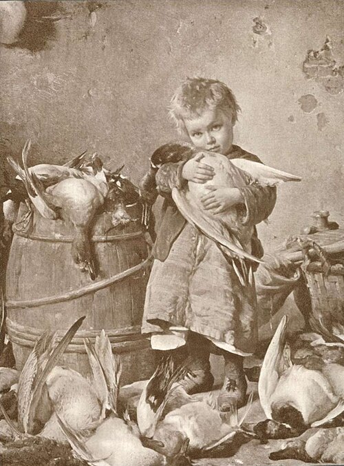La petite fille du chasseur, 1900, Antonio Rotta