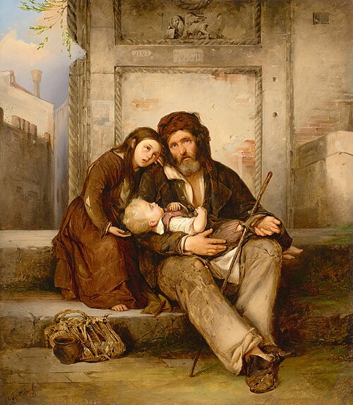 Beggars in Venice, 1851, Antonio Rotta