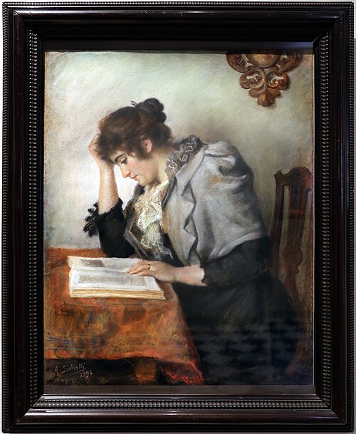 la lettura, 1894, Antonio Salvetti