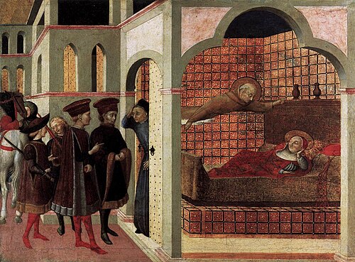 Der selige Ranieri von Borgo San Sepolcro erscheint einem römischen Kardinal im Schlaf, 1444, Sassetta