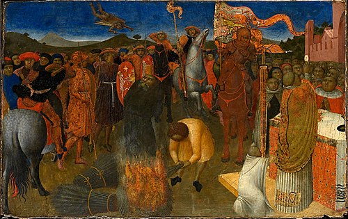 The burning of a heretic, 1423, Sassetta