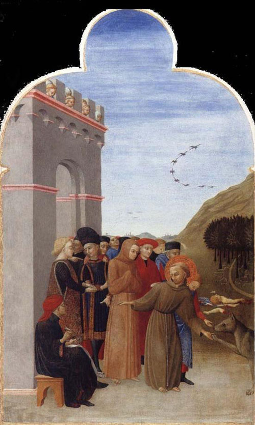 The Wolf of Gubbio, 1450, Sassetta