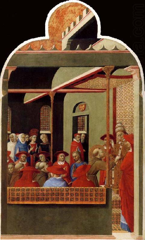 Saint Francis before Pope Honorius III, 1340, Sassetta