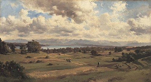 Summer landscape on Lake Starnberg, 1858, Adolf Heinrich Lier