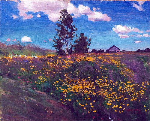 Blooming Meadow. A Study, 1923, Arkadi Rylov