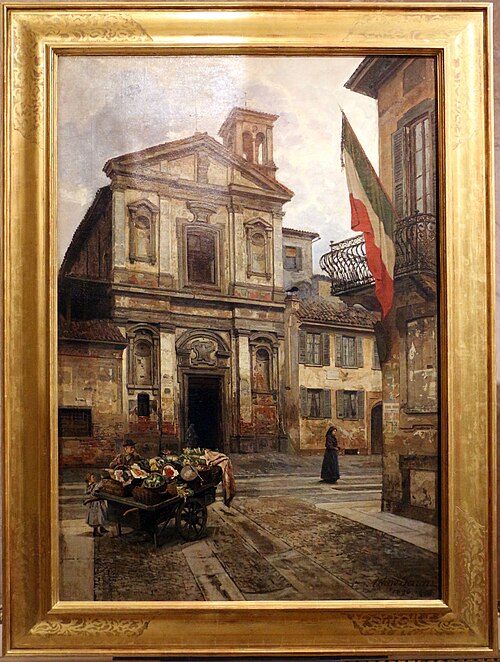 la chiesa di santo Stefano in Borgogna, 1896, Arturo Ferrari