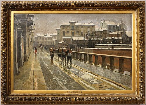 il naviglio di via sforza in inverno, 1895, Arturo Ferrari