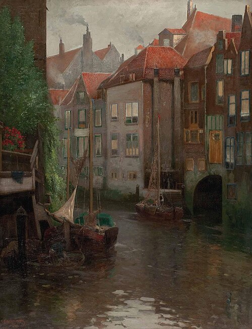Boats in a Gracht, 1916, Adolf Kaufmann