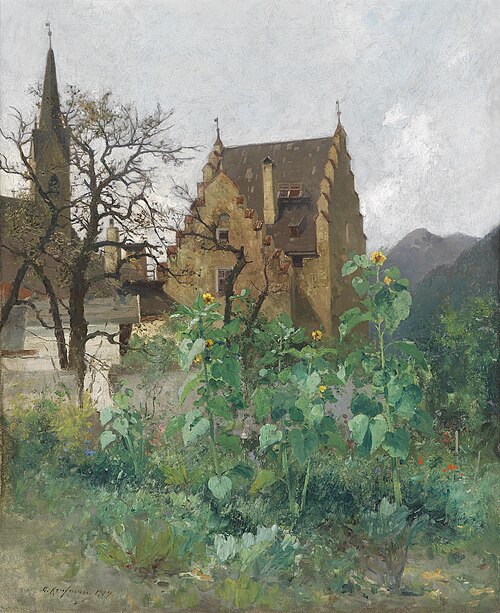Sonnenblumen im Vorgarten, 1904, Adolf Kaufmann
