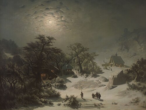 Winter Night, 1857, Adolf Kosárek