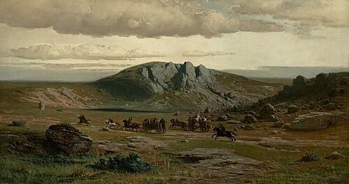 Deserted Landscape (Village Wedding), 1858, Adolf Kosárek