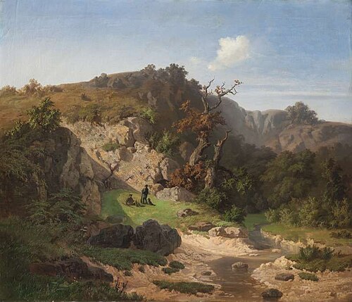 Country with Hunters, 1856, Adolf Kosárek