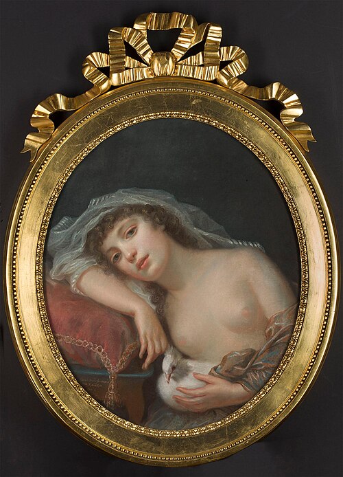 A girl with a dove (Allegory of the lost innocence?)., 1789, Anna Rajecka