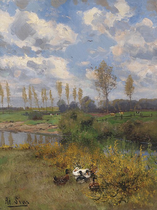 Enten am Bach, 1940, Adolf Lins
