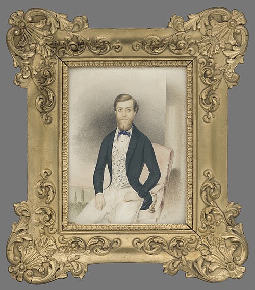 Sediaci muž v kresle, 1858, Lajos Nyulassy