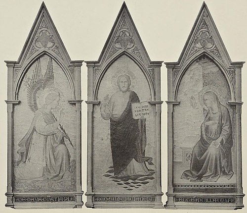 Angel of the Annunciation, Christ the Redeemer, Virgin Annunciate, 1390, Agnolo Gaddi