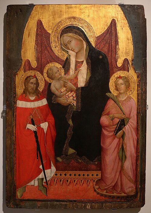 Thronende Madonna mit Kind zwischen den hll. Julian und Katharina von Alexandrien, , Agnolo Gaddi