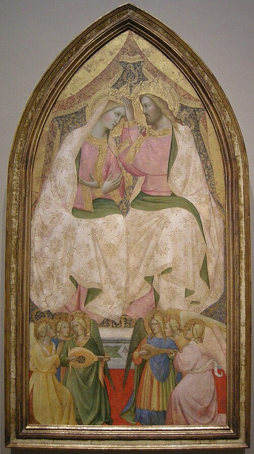 The Coronation of the Virgin with Six Angels, 1370, Agnolo Gaddi