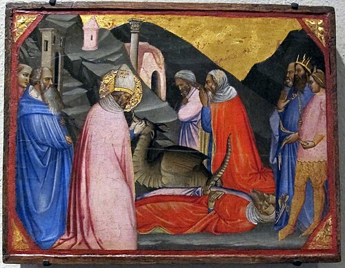 Saint Sylvester and the Dragon, 1380, Agnolo Gaddi