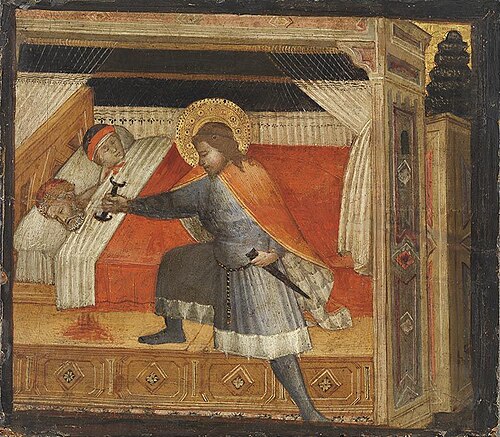 Saint Julian killing his parents, 1394, Agnolo Gaddi