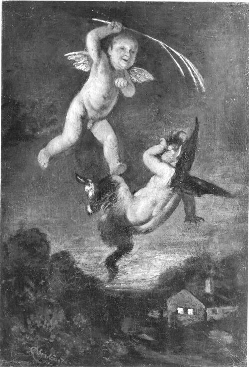 Nächtlicher Kampf in den Lüften (Die Teufelsaustreibung), , Adolf Oberländer