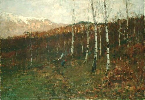 Bosco ceduo (bosco di betulle), 1886, Bartolomeo Bezzi