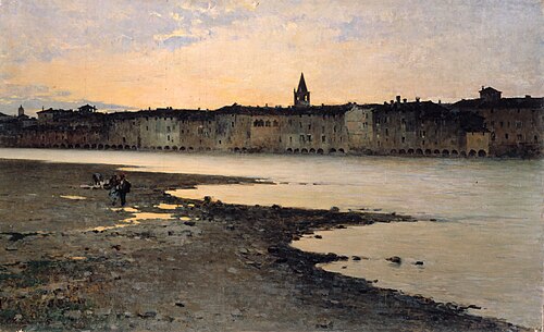 Banks of river Adige, 1885, Bartolomeo Bezzi