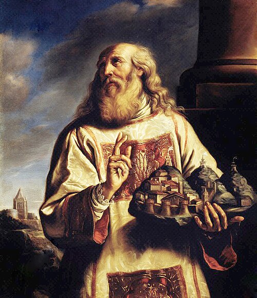 San Marino in act of blessing city, , Bartolomeo Gennari