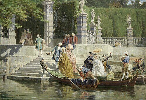 The reception at Villa Carlotta, Lake Como, 1875, Bartolommeo Giuliano