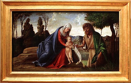 madonna col bambino e san giovanni battista, , Benedetto Diana