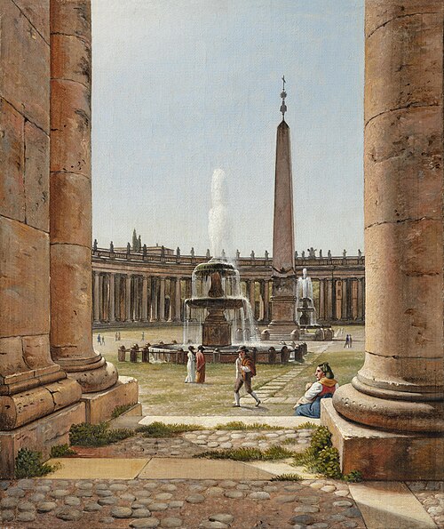 St. Peter's Square in Rome., 1813, Christoffer Wilhelm Eckersberg